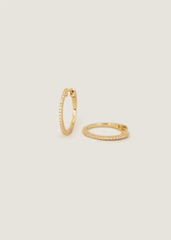 Pavé Diamond Hoop Earrings Large sold by Kinn