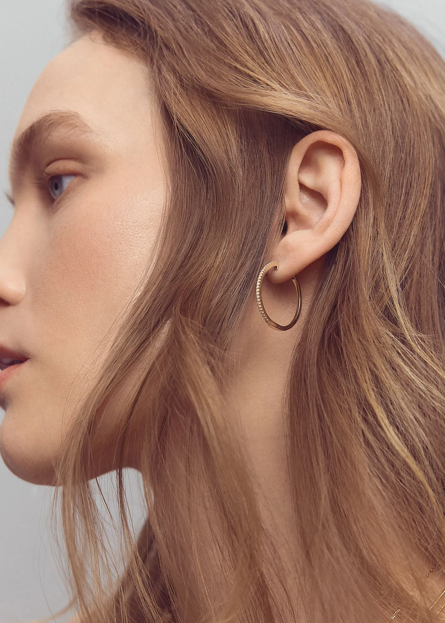 Pavé Diamond Hoop Earrings Large sold by Kinn product image thumbnail 2