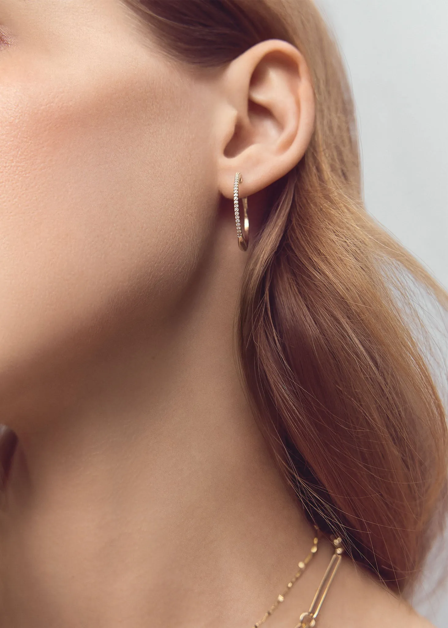 Pavé Diamond Hoop Earrings Large sold by Kinn product image thumbnail 3