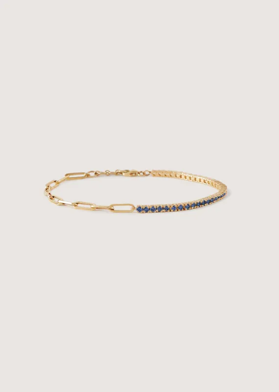 Coco Round Tennis Link Bracelet Blue Sapphire sold by Kinn