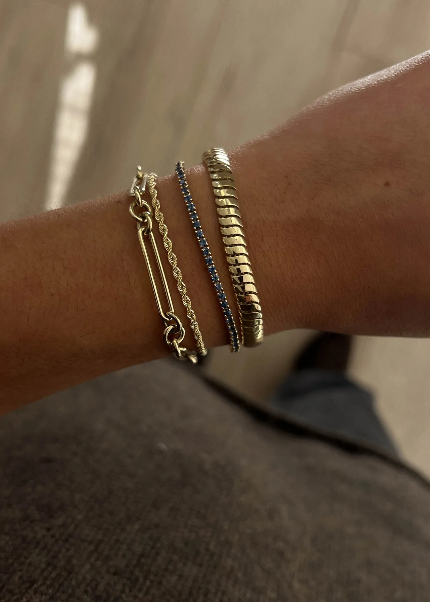 Coco Round Tennis Link Bracelet Blue Sapphire sold by Kinn product image thumbnail 5