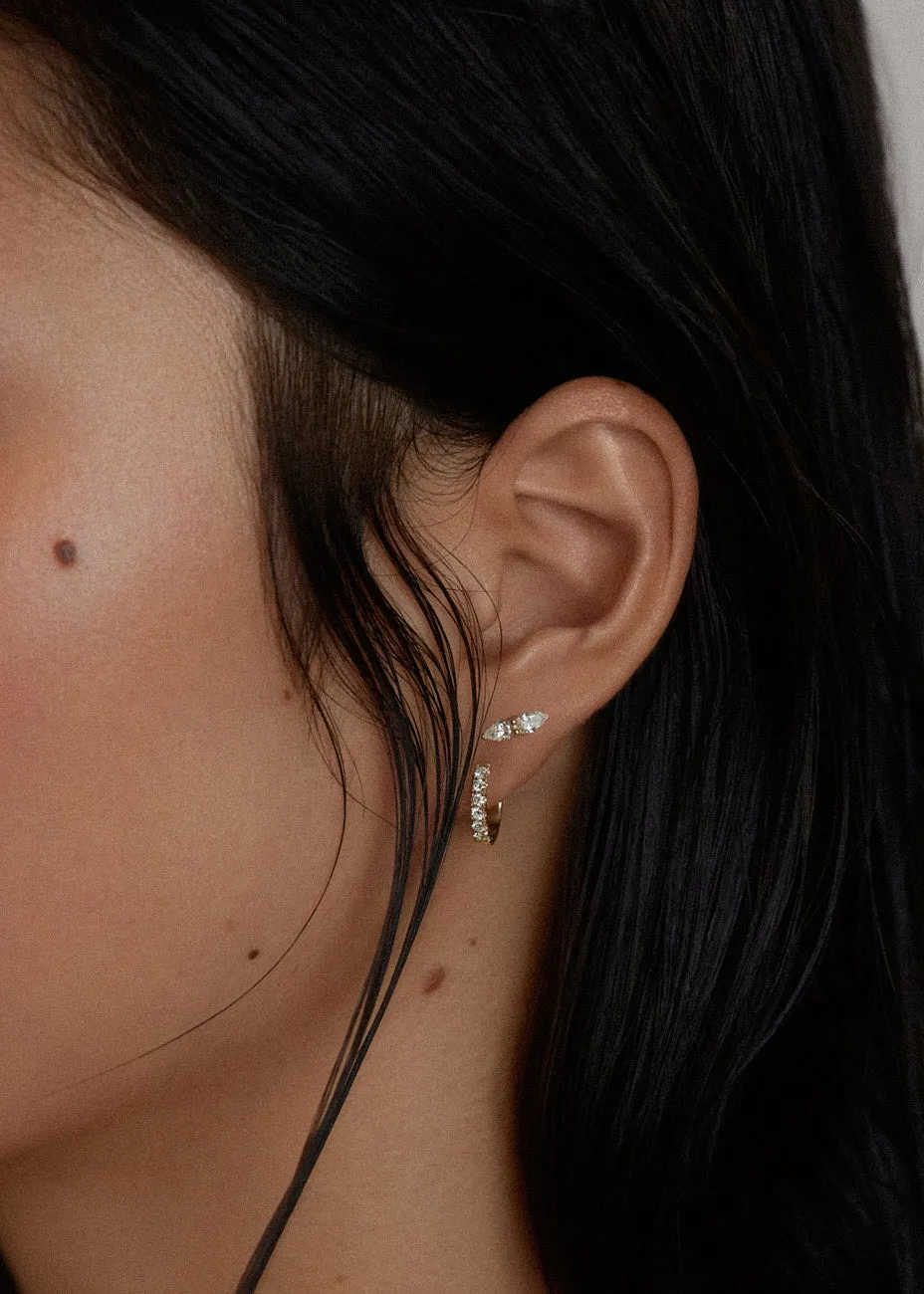 Bold Pavé Huggie Earrings Diamond sold by Kinn product image thumbnail 2