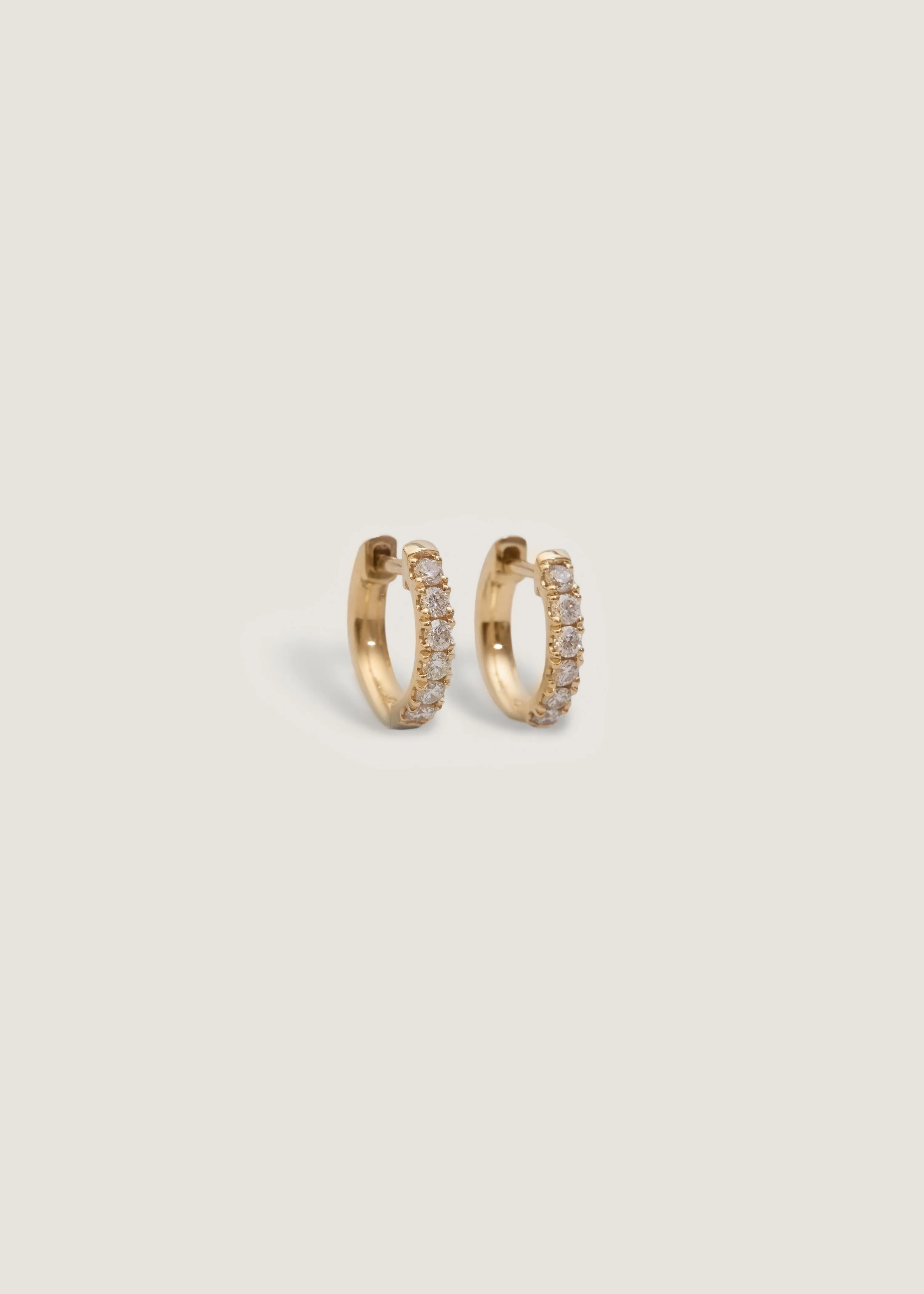 Bold Pavé Huggie Earrings Diamond sold by Kinn