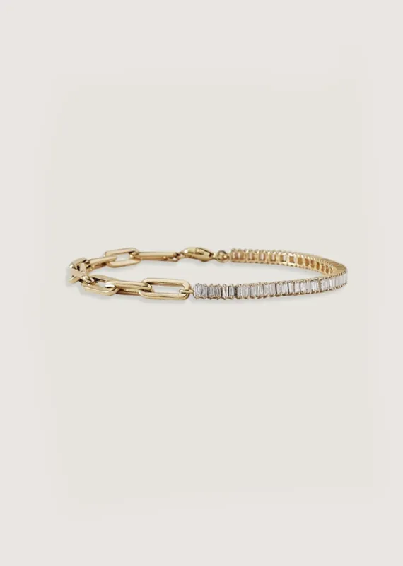Serena Baguette Tennis Link Bracelet Diamond sold by Kinn