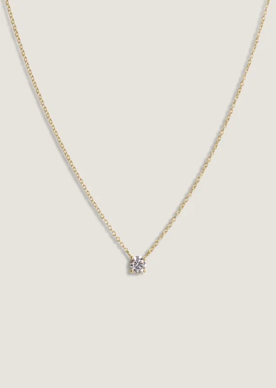 Solitaire Floating Round Diamond Necklace sold by Kinn