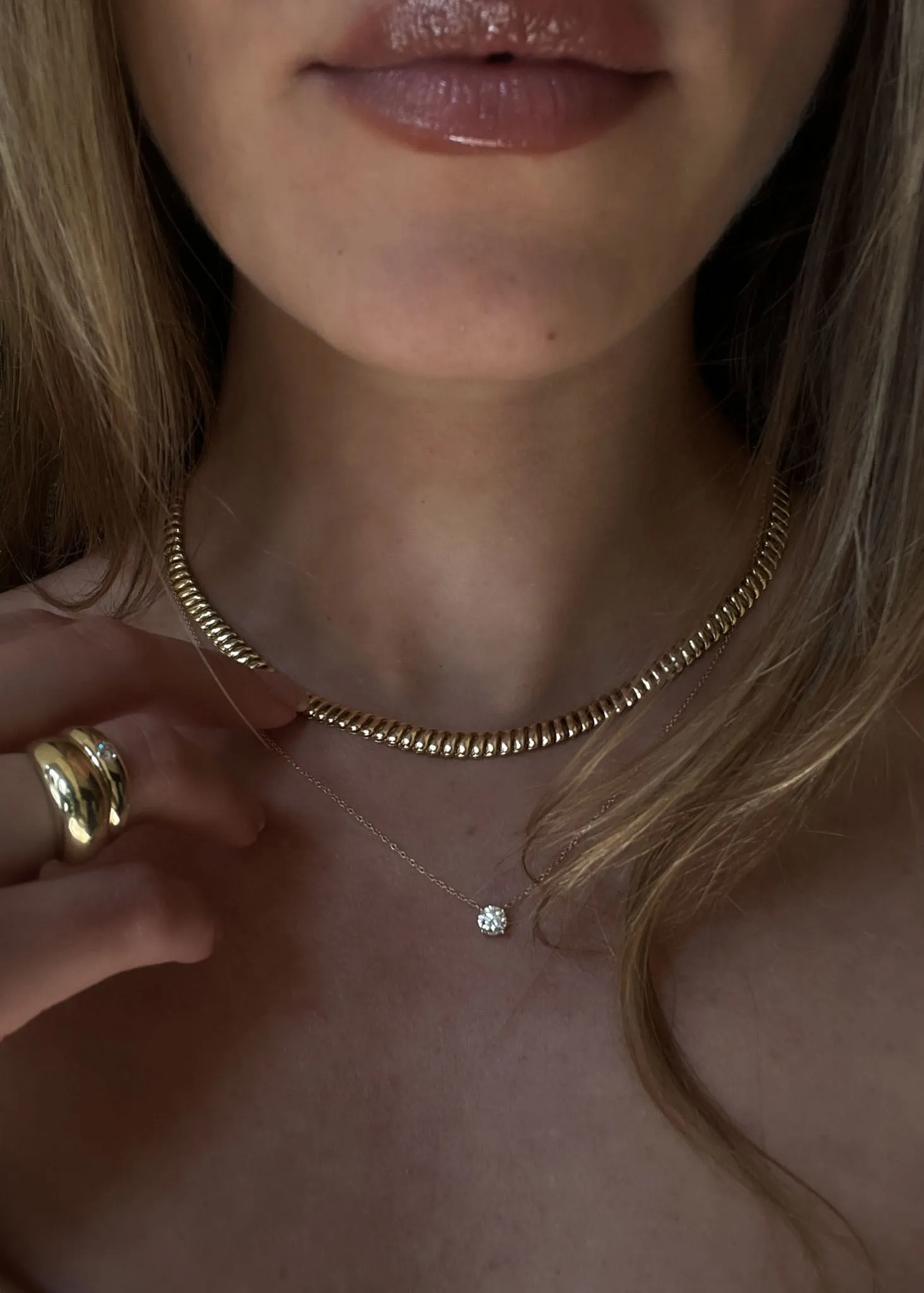 Solitaire Floating Round Diamond Necklace sold by Kinn product image thumbnail 5