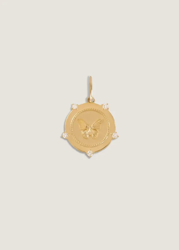 Butterfly Coin Pendant Diamond sold by Kinn