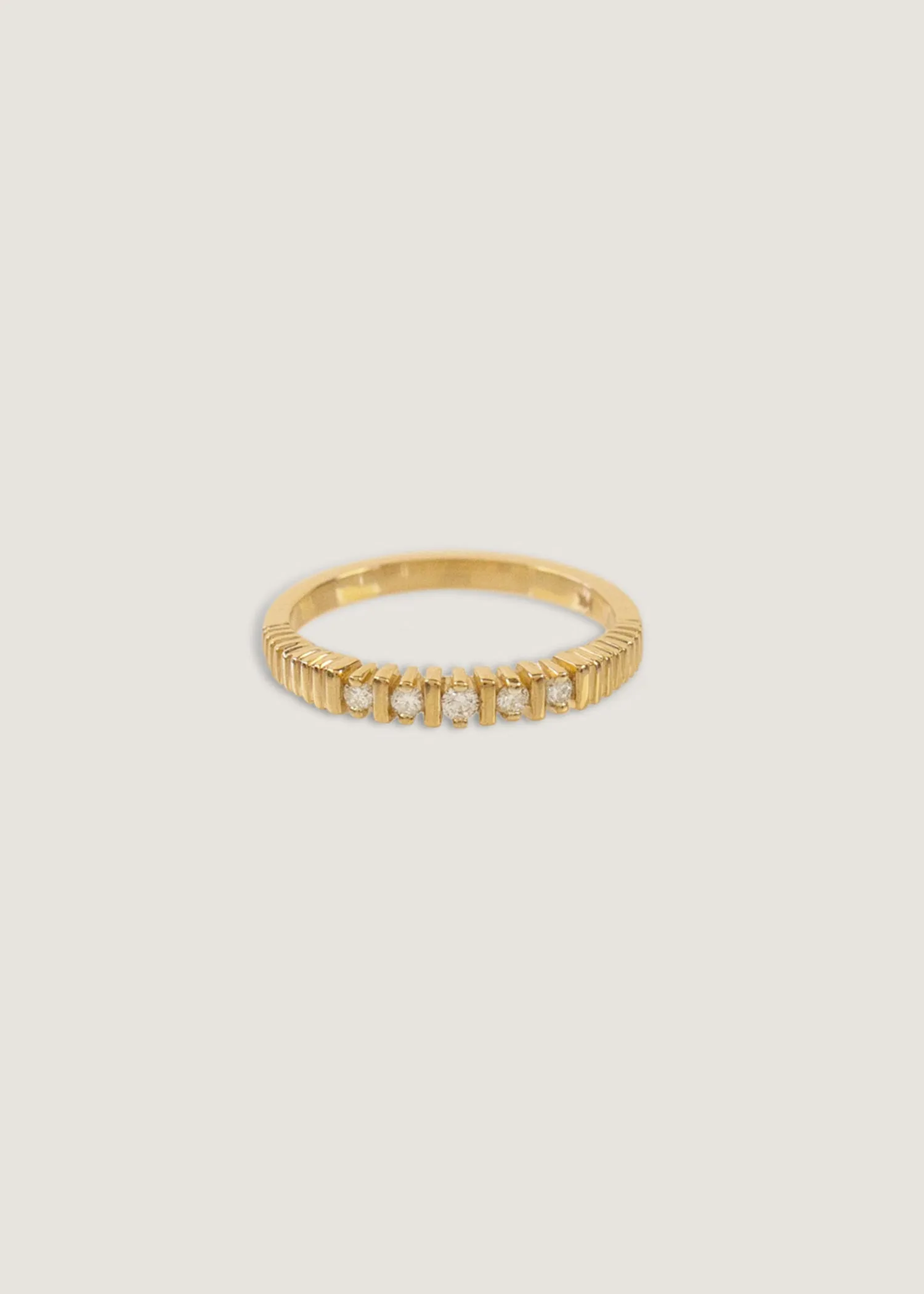 Solis Ribbed Five Diamond Ring sold by Kinn