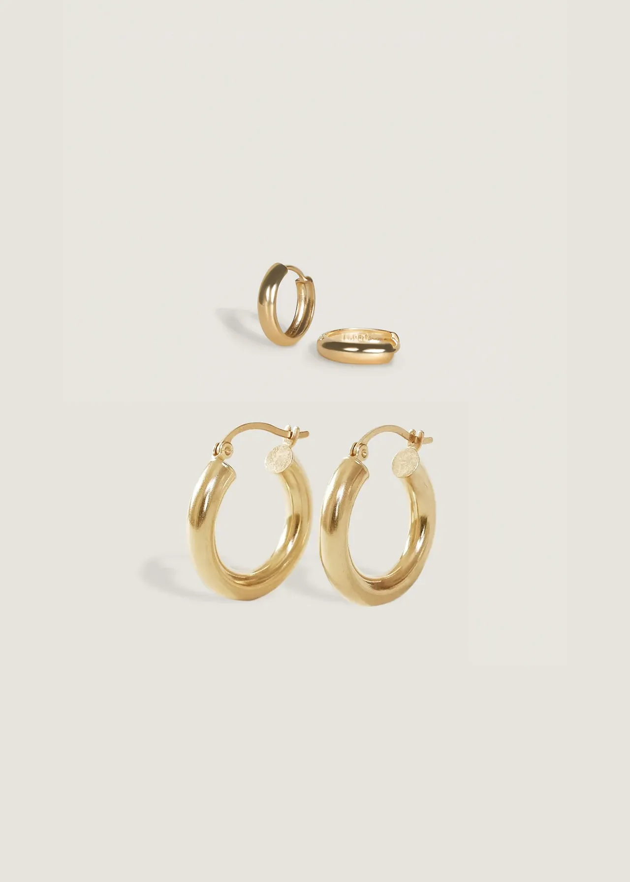 Classic Hoop Small & Classic Huggie Earring Stack sold by Kinn