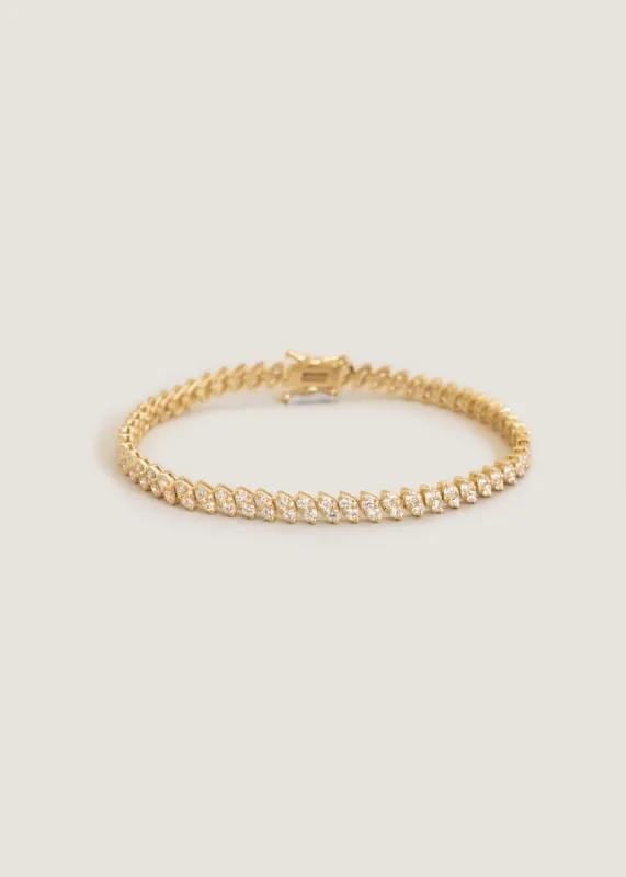Sofia Marquise Shaped Tennis Bracelet Diamond sold by Kinn