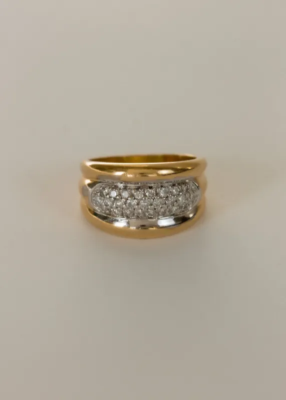 Vintage Layered Diamond Ellipse Ring sold by Kinn