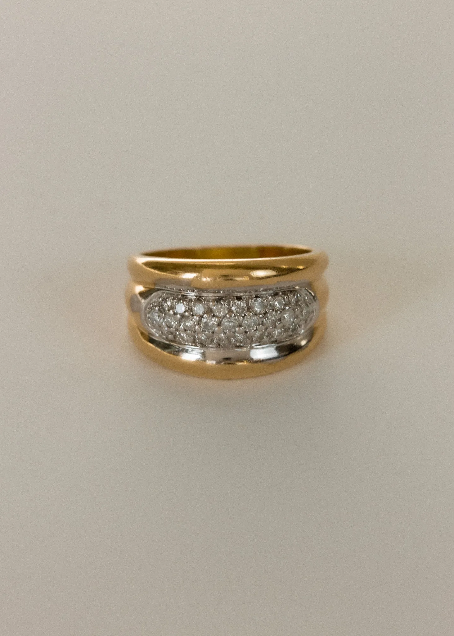 Vintage Layered Diamond Ellipse Ring sold by Kinn