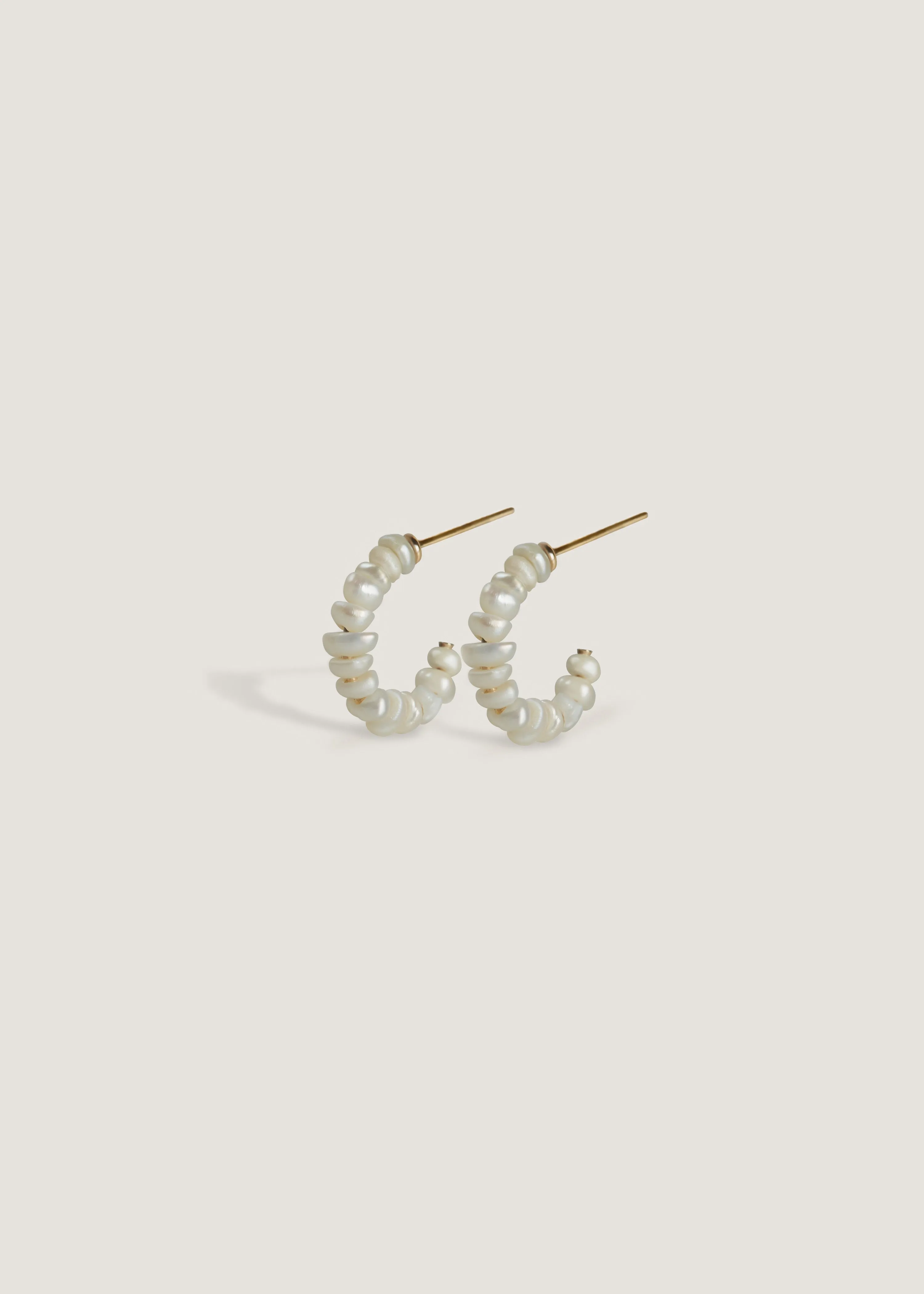 Biwa Pearl Hoop Earrings sold by Kinn