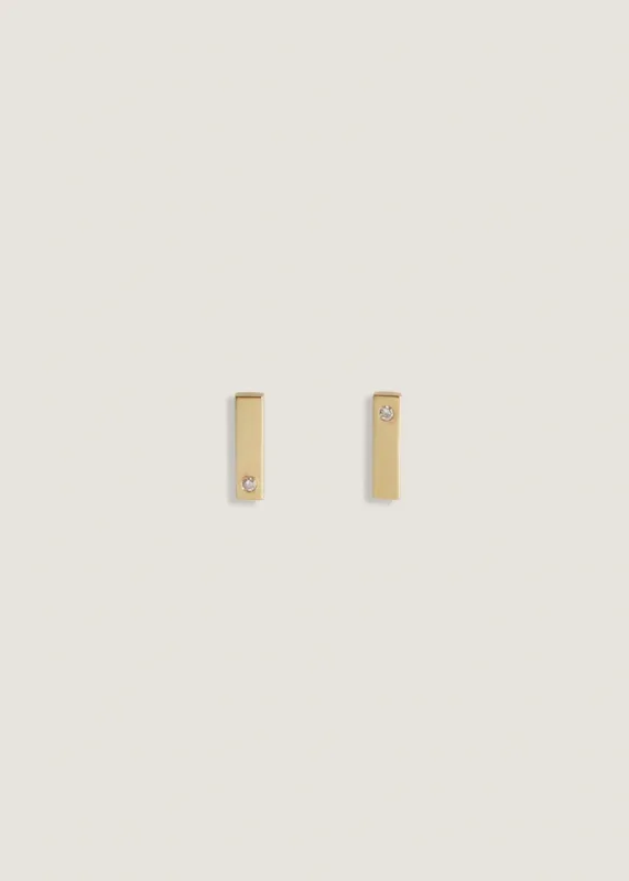 Nichaela Bar Stud Earrings Diamond sold by Kinn