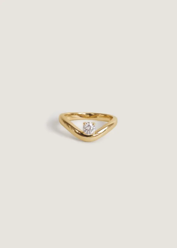 Katherine Curved Ring Diamond sold by Kinn