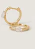 Teardrop Huggie Earrings Diamond sold by Kinn