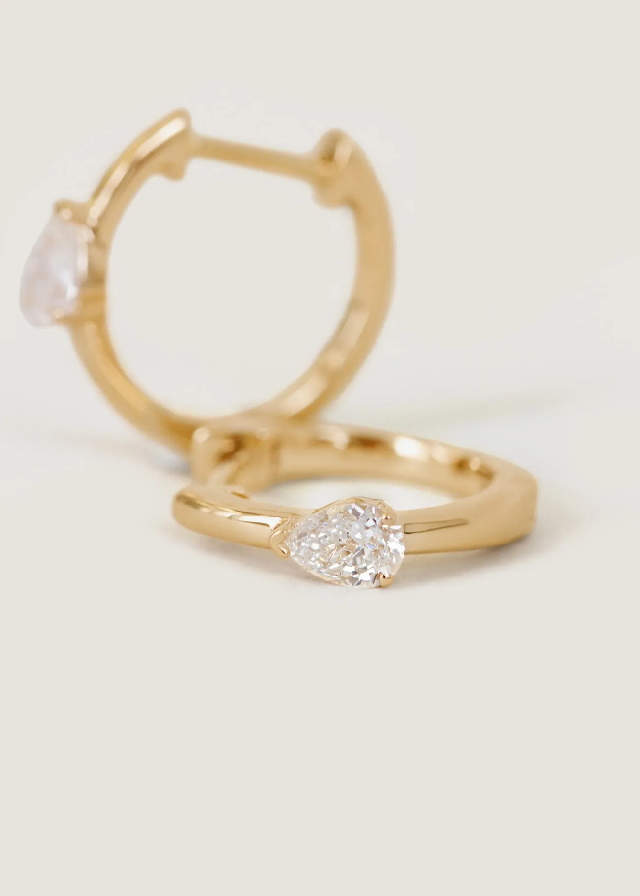 Teardrop Huggie Earrings Diamond sold by Kinn product image thumbnail 5