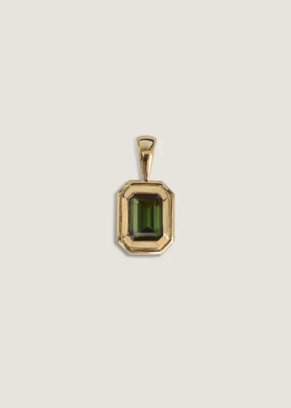 Brooklyn Emerald Cut Pendant Green Tourmaline sold by Kinn