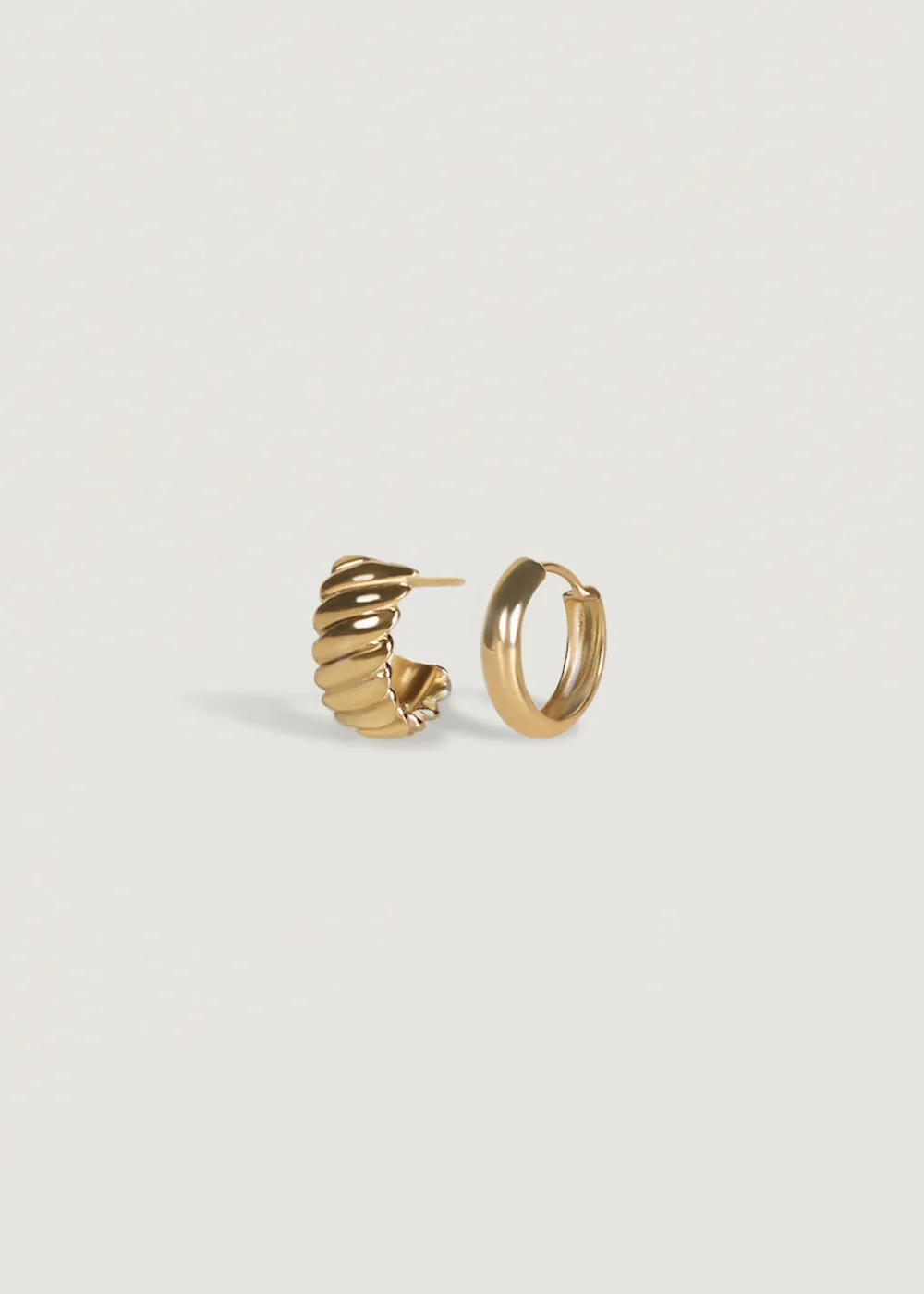 Claudine Twist & Classic Huggie Earring Stack sold by Kinn