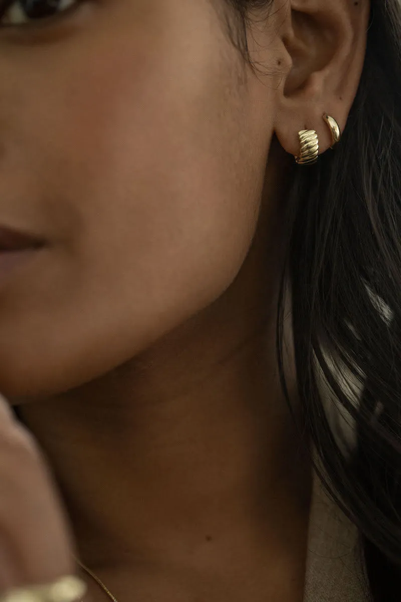 Claudine Twist & Classic Huggie Earring Stack sold by Kinn product image thumbnail 2