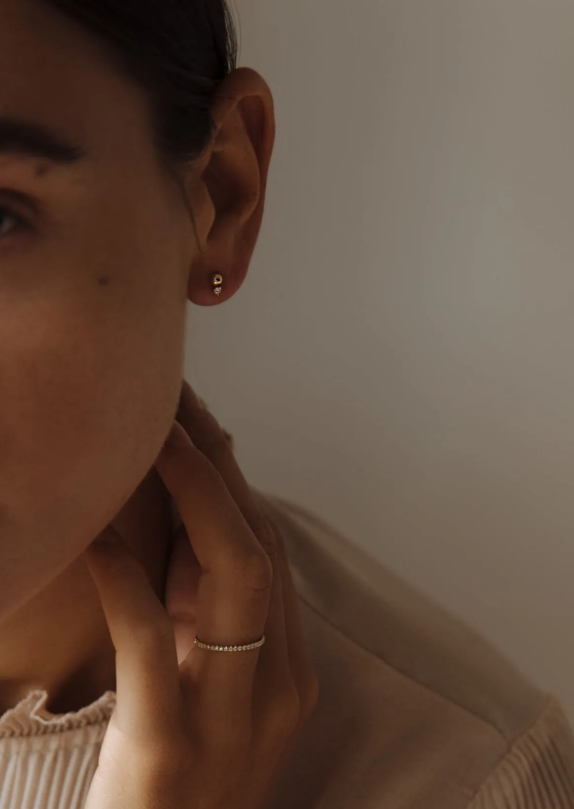 Violet Round Diamond Stud Earrings sold by Kinn product image thumbnail 4