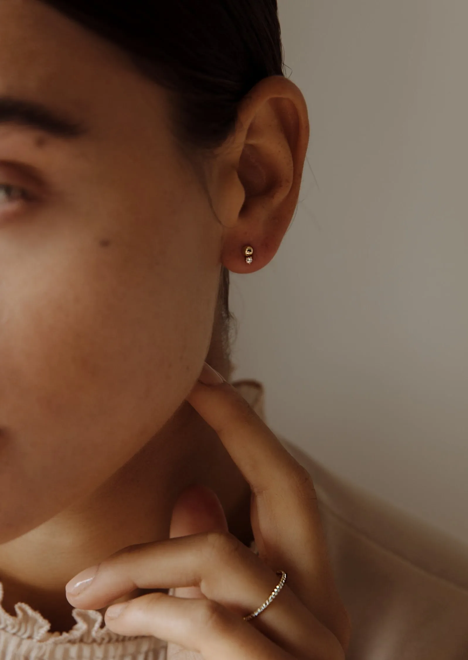 Violet Round Diamond Stud Earrings sold by Kinn product image thumbnail 2