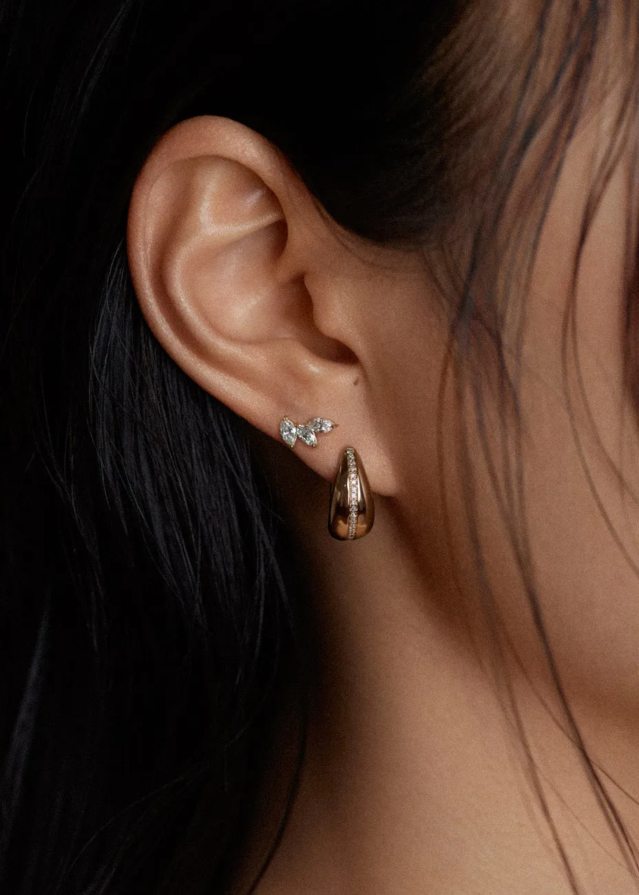 Pavé Teardrop Hoop Earrings Diamond sold by Kinn product image thumbnail 2