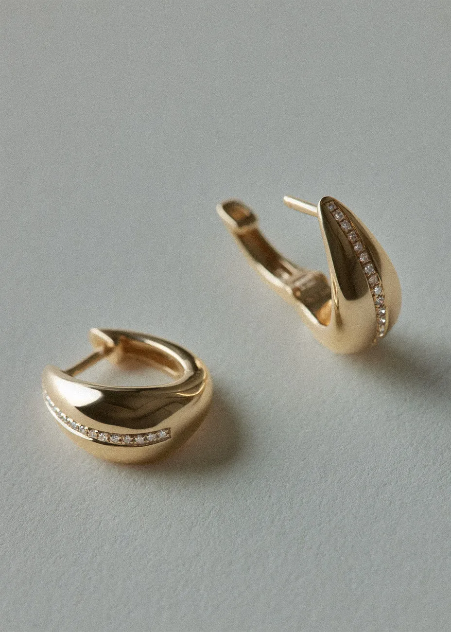 Pavé Teardrop Hoop Earrings Diamond sold by Kinn product image thumbnail 3