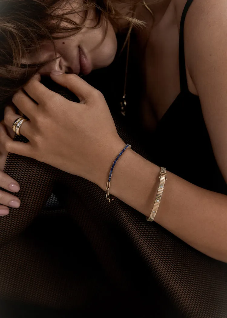 Serena Baguette Tennis Link Bracelet Blue Sapphire sold by Kinn product image thumbnail 2