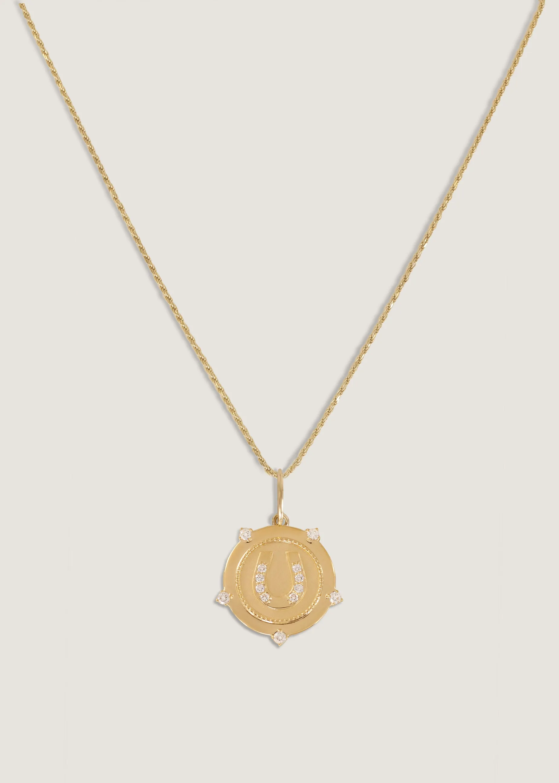Horseshoe Coin Necklace Diamond sold by Kinn
