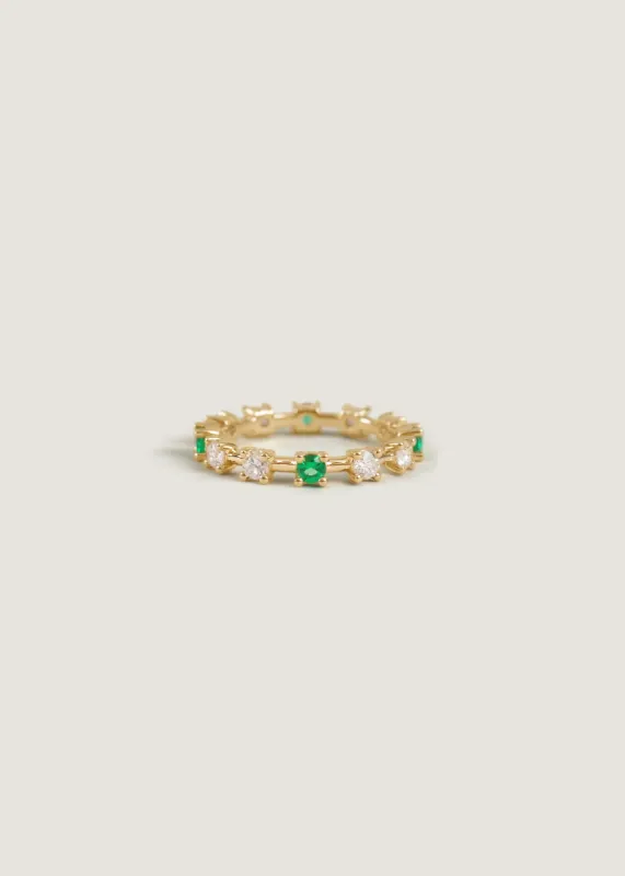 Mixed Stone Eternity Ring Emerald sold by Kinn
