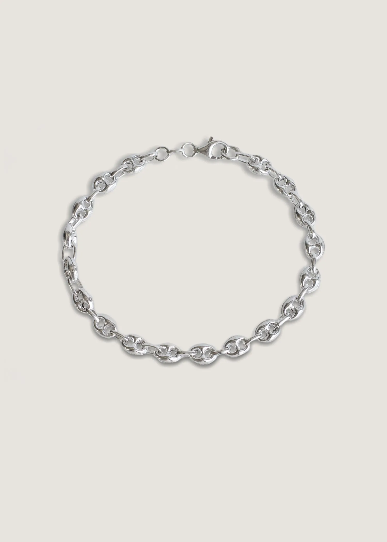 Petite Puffed Mariner Chain Bracelet Silver sold by Kinn