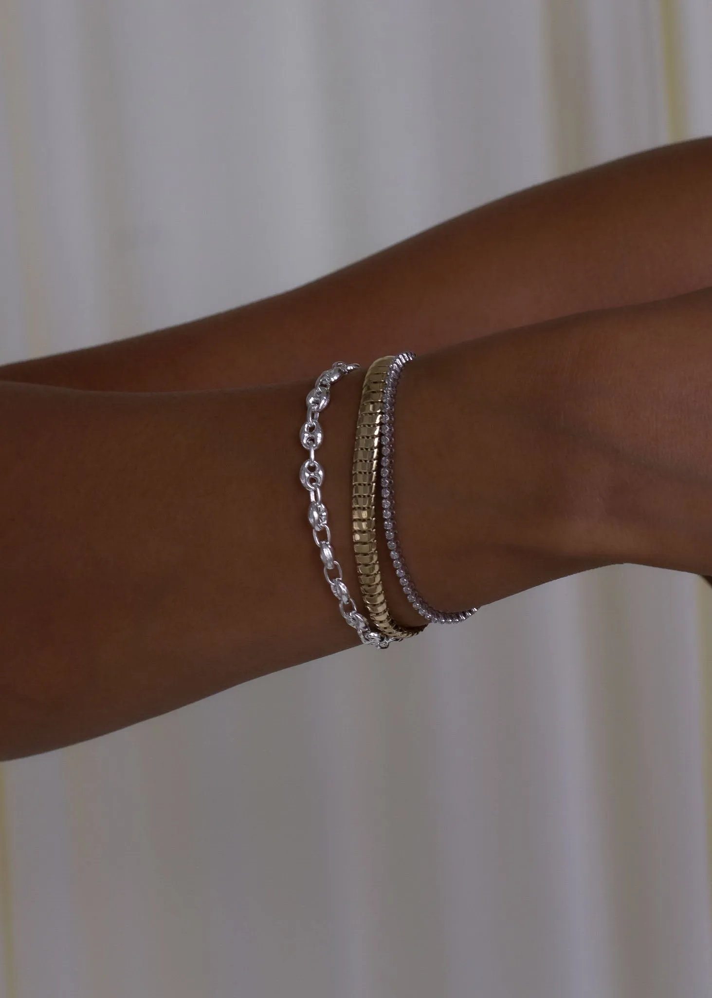 Petite Puffed Mariner Chain Bracelet Silver sold by Kinn product image thumbnail 3