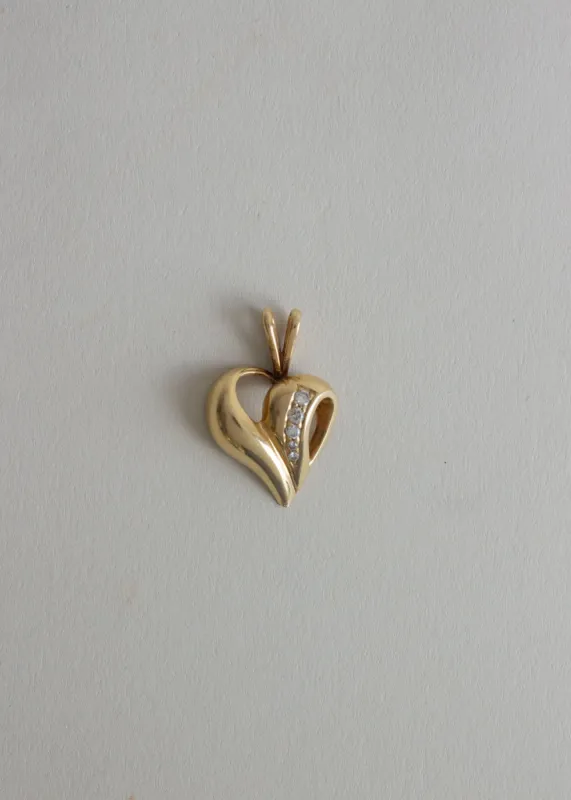 Vintage Curved Diamond Heart Pendant sold by Kinn