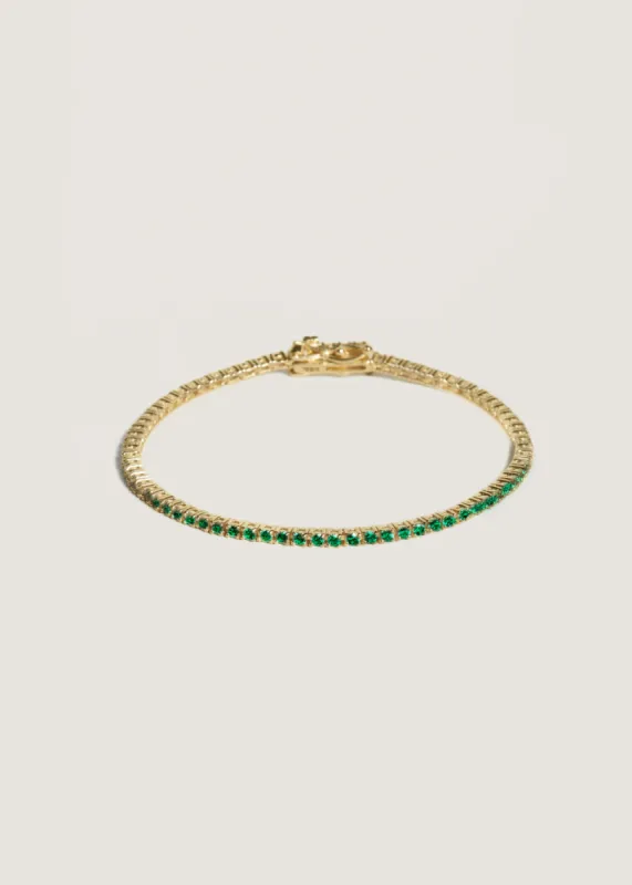Classic Diana Tennis Bracelet Emerald Yellow Gold sold by Kinn