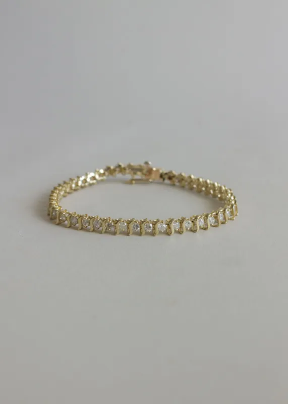 Vintage S Link Tennis Bracelet 2.60 Ctw sold by Kinn