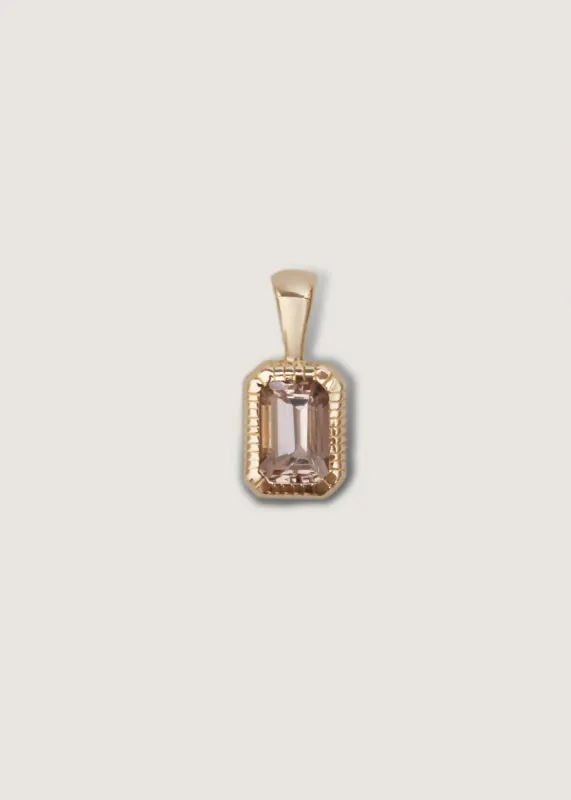 Archive Lyra Baguette Pendant II - Pink Morganite sold by Kinn