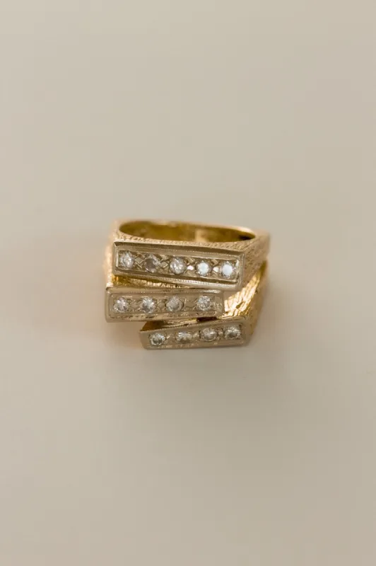 Vintage Three Row Diamond Ring sold by Kinn
