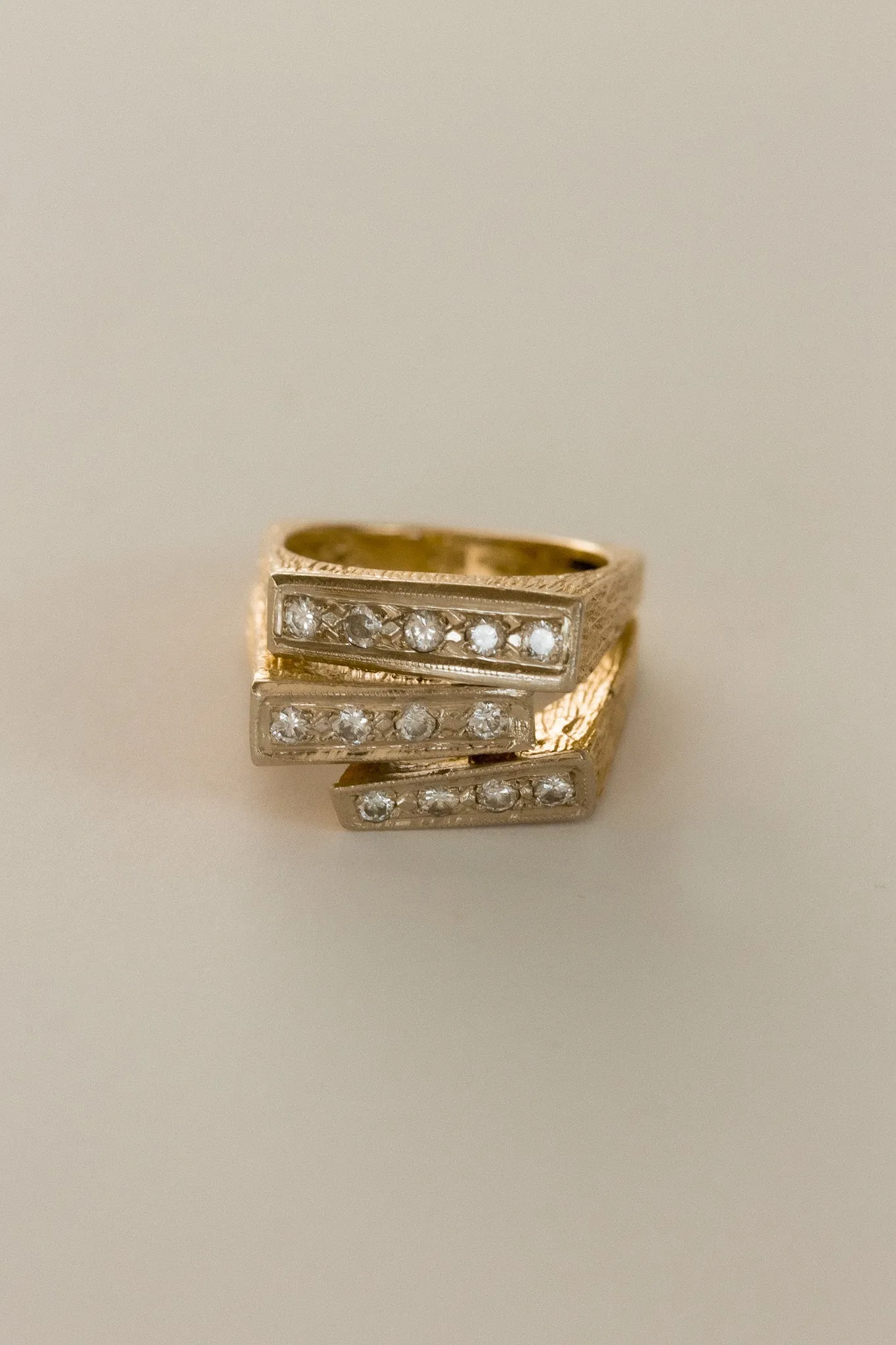 Vintage Three Row Diamond Ring sold by Kinn