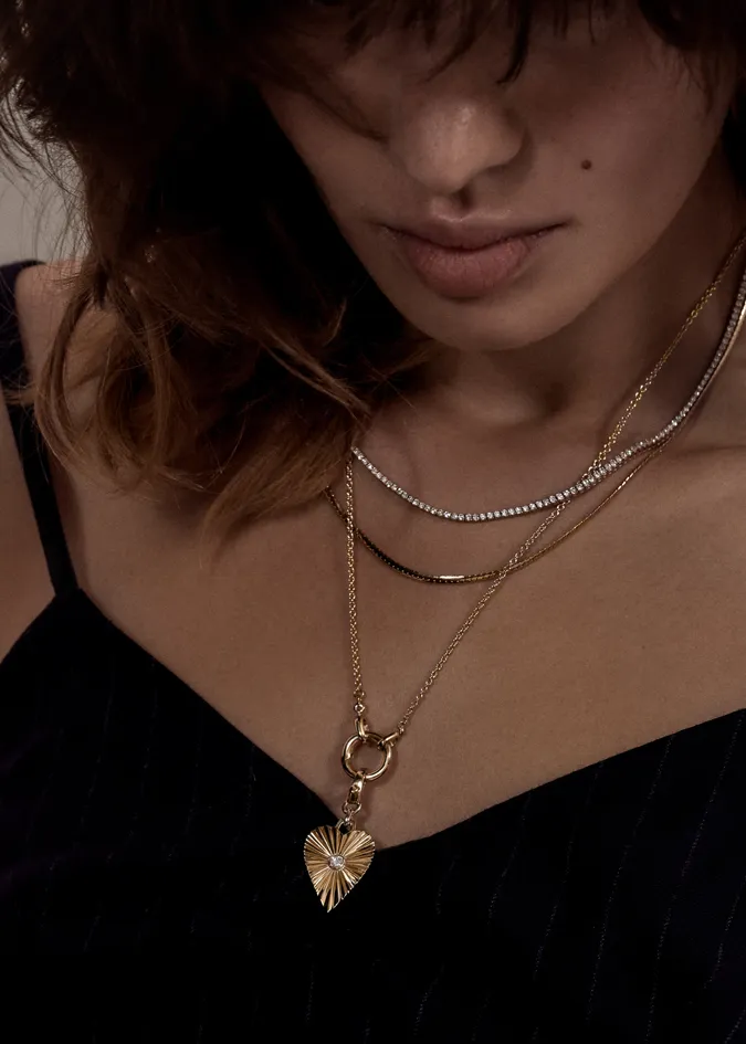 Petite Diana Tennis Necklace Diamond Yellow Gold sold by Kinn product image thumbnail 2