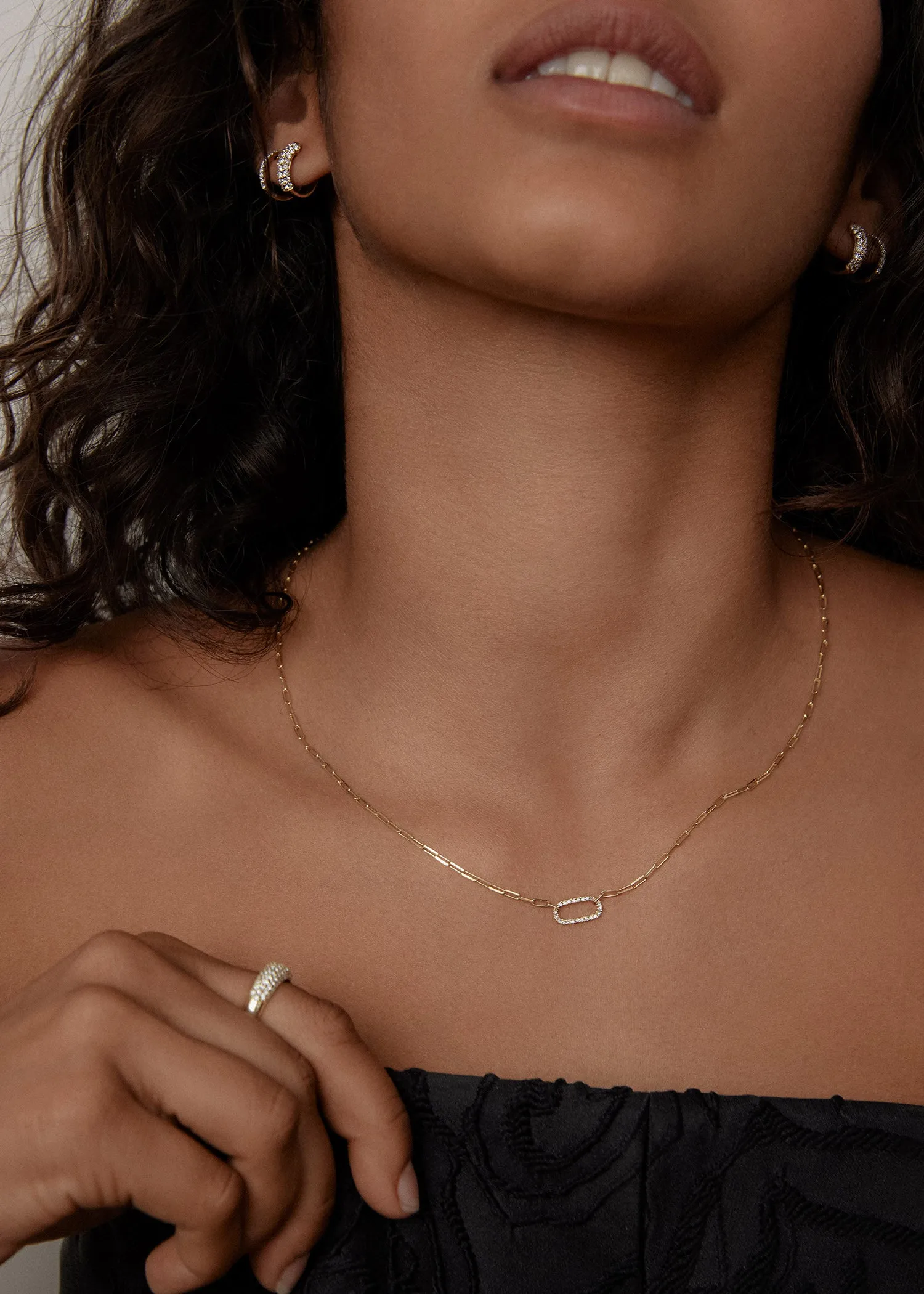 Pavé Diamond Link Chain Necklace sold by Kinn product image thumbnail 4