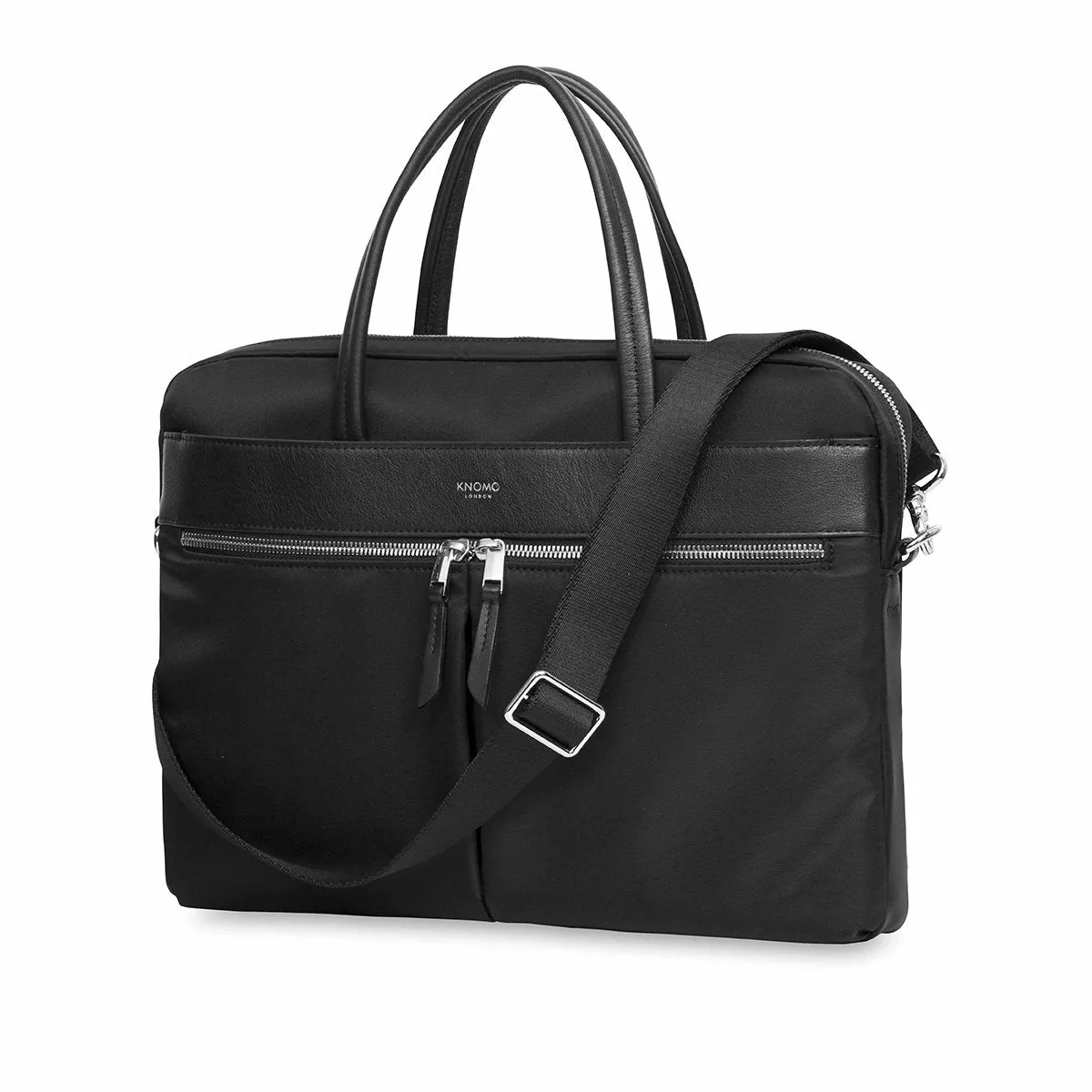 Slim Briefcase with single compartment 14” laptop in black sold by Knomo product image thumbnail 3