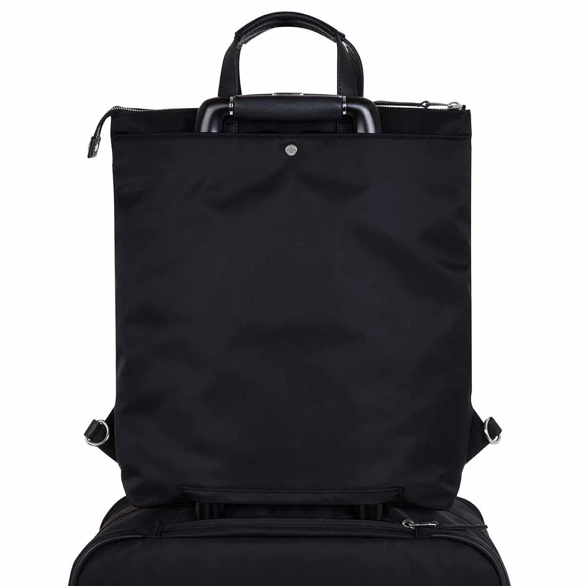 Hybrid Laptop Tote Backpack in Black with Silver Hardware sold by Knomo product image thumbnail 4