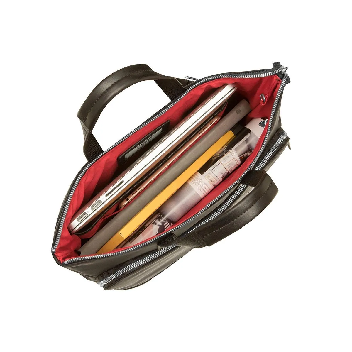 Hybrid Laptop Tote Backpack in Black with Silver Hardware sold by Knomo product image thumbnail 5