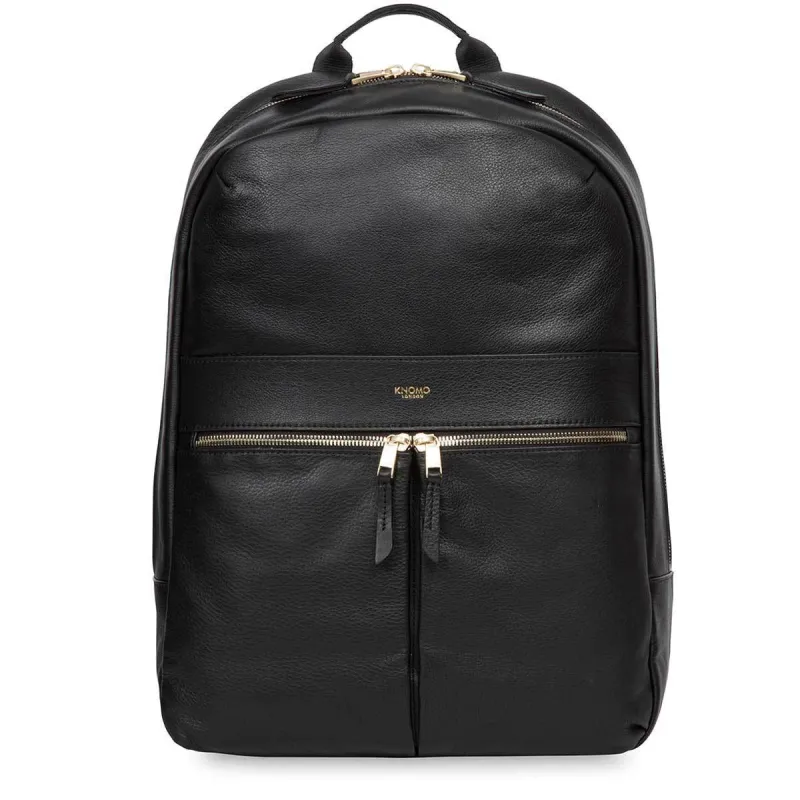 15" Laptop Backpack in Black Leather sold by Knomo
