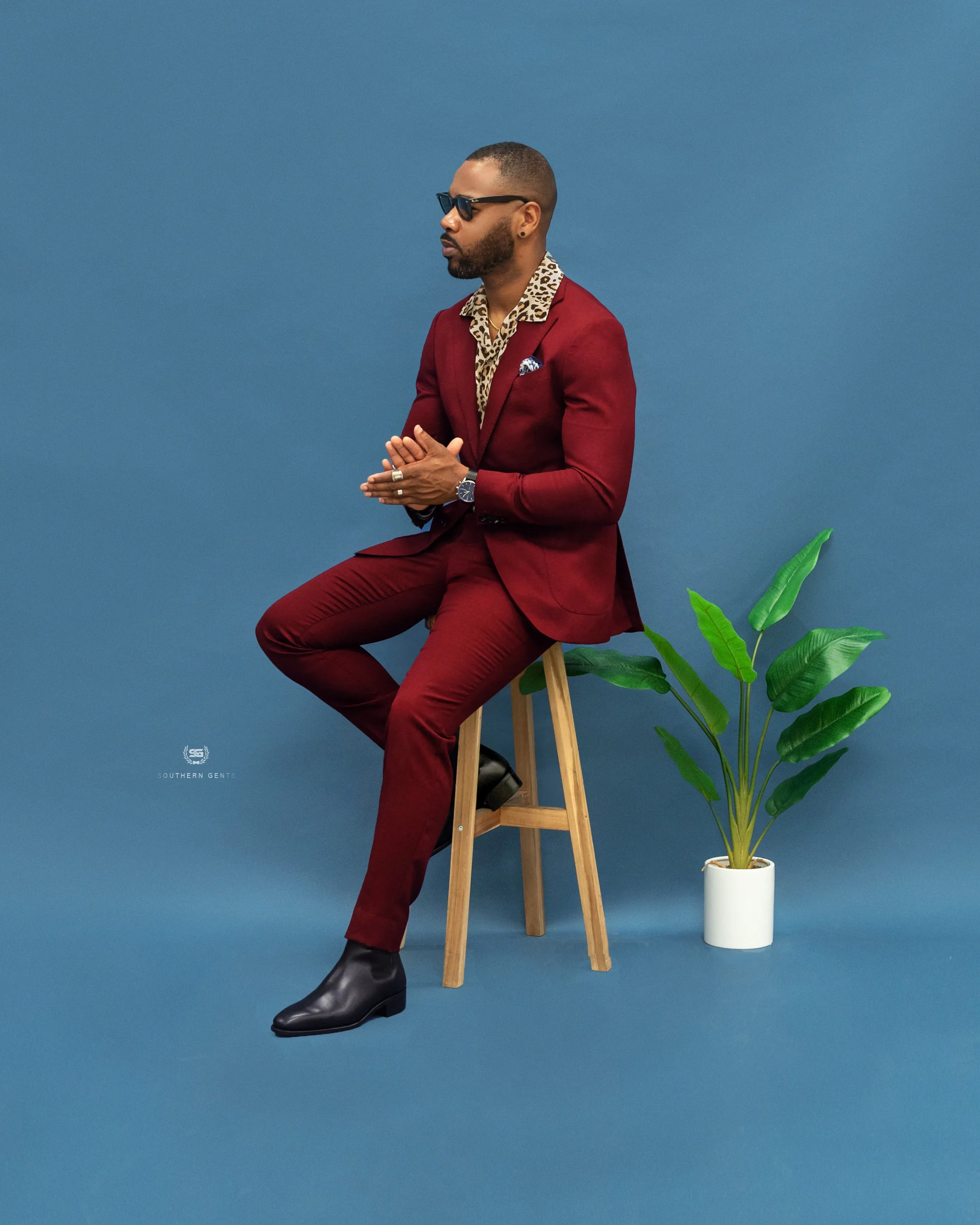 Southern Gents Single Breasted Blazer – Burgundy sold by Southern Gents product image thumbnail 2
