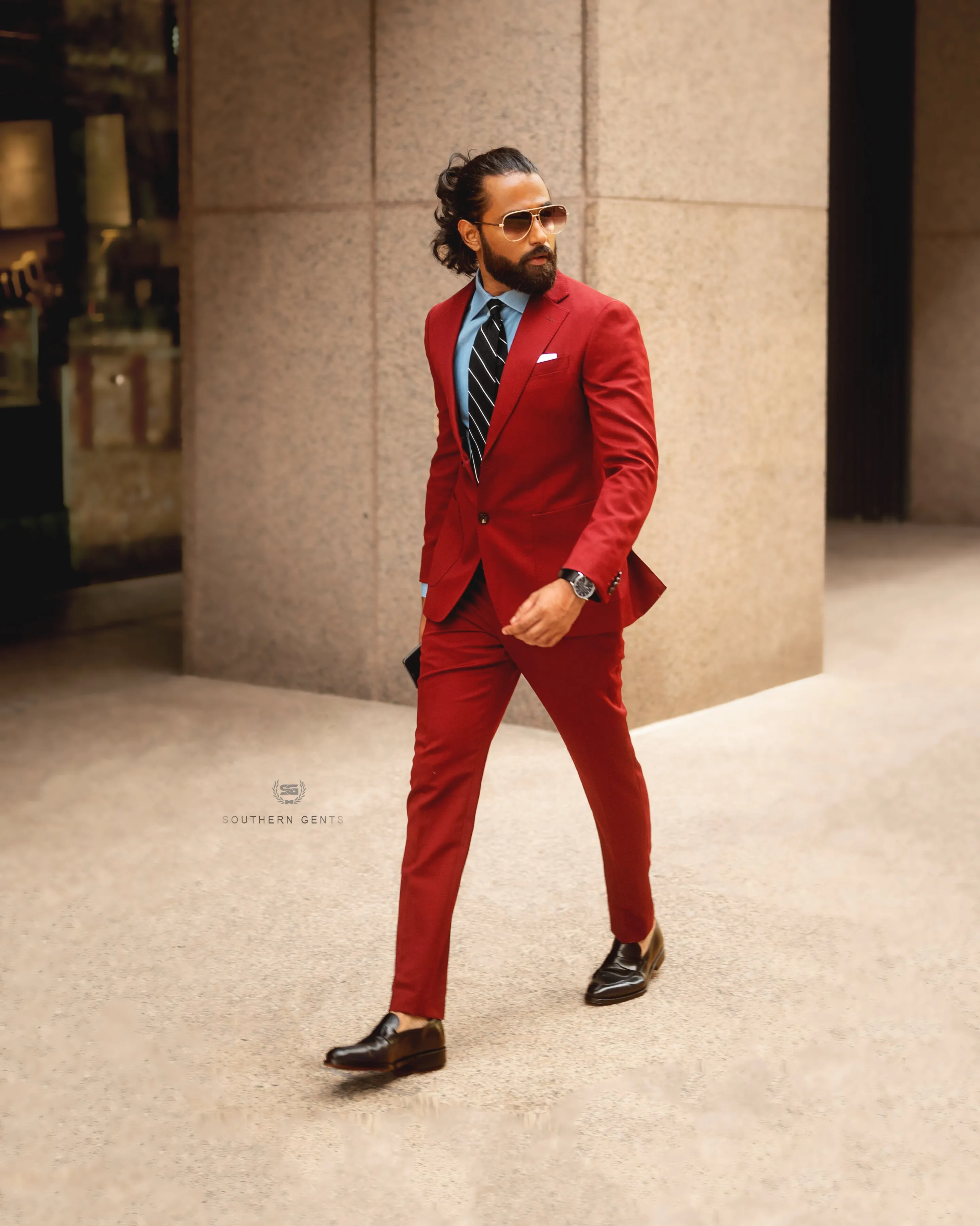 Southern Gents Single Breasted Blazer – Burgundy sold by Southern Gents product image thumbnail 3