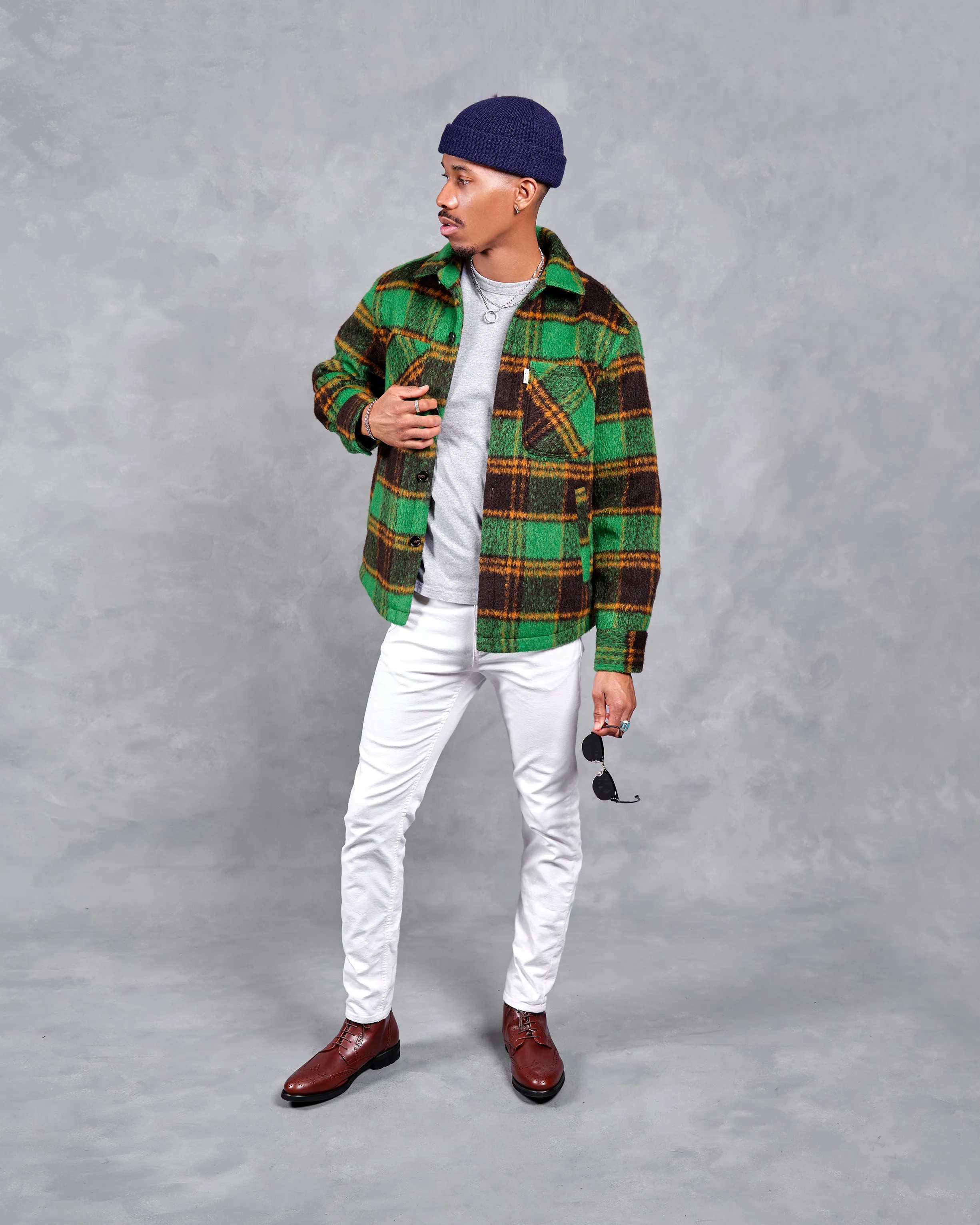 SG Quilted Shirt Jacket - Kiwi Plaid sold by Southern Gents product image thumbnail 3