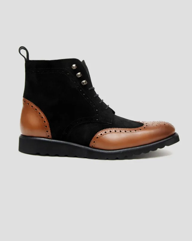 SG Rogue Sport Wingtip Boots V1 – Black + Walnut sold by Southern Gents