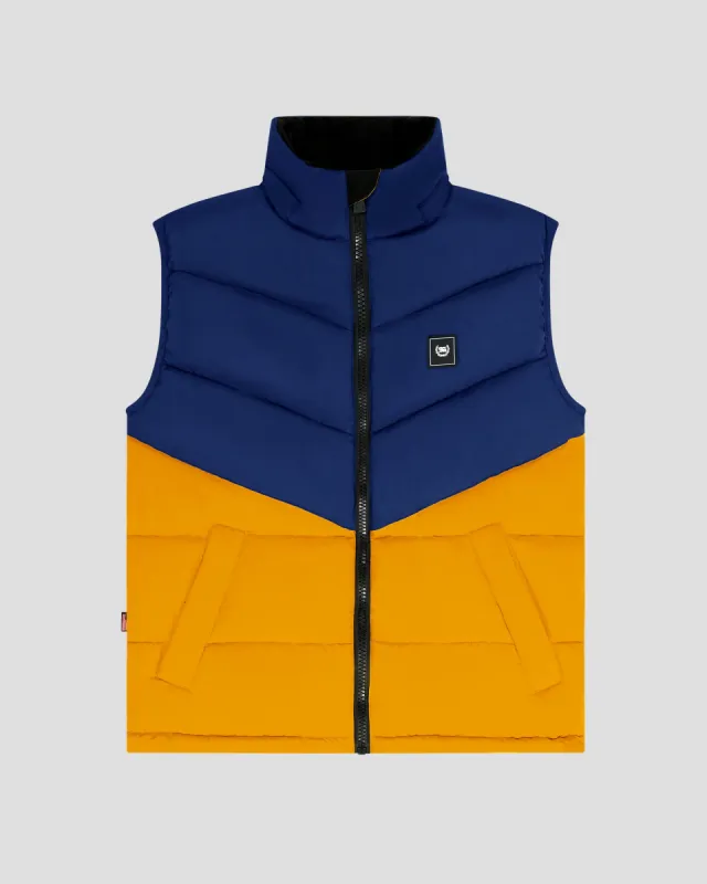 SG Puffer Vest - Mustard + Navy sold by Southern Gents